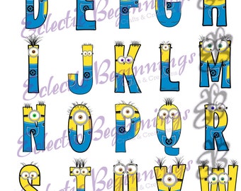 minion alphabet – Etsy