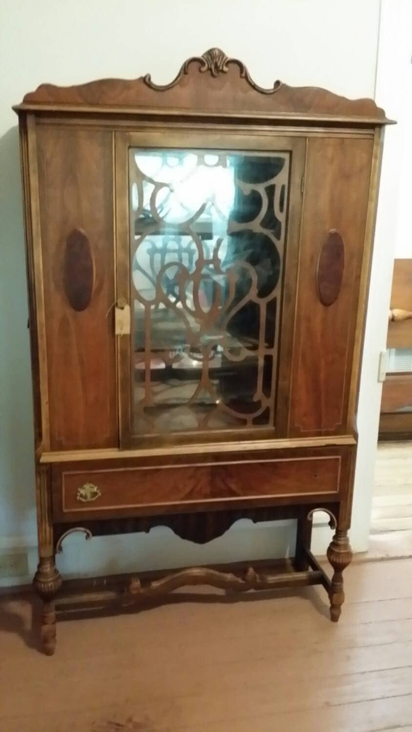 Reserved Do Not Buy Antique China Hutch with Mirror back