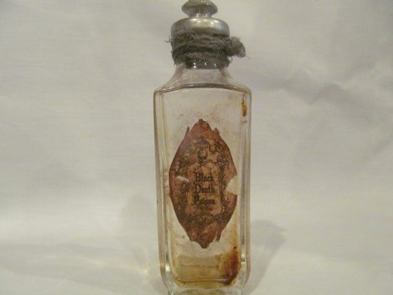 Halloween Potion Bottle/Jar Black Death Poison by HBakerStudio