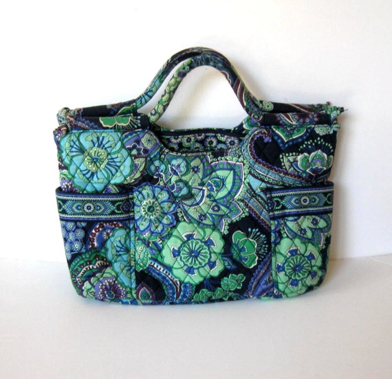 Vintage Vera Bradley French Country fabric purse, Blue and Turquoise ...