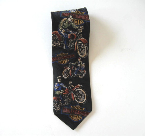 Vintage Harley Davidson men's neck tie Silk by jewelryandthings2