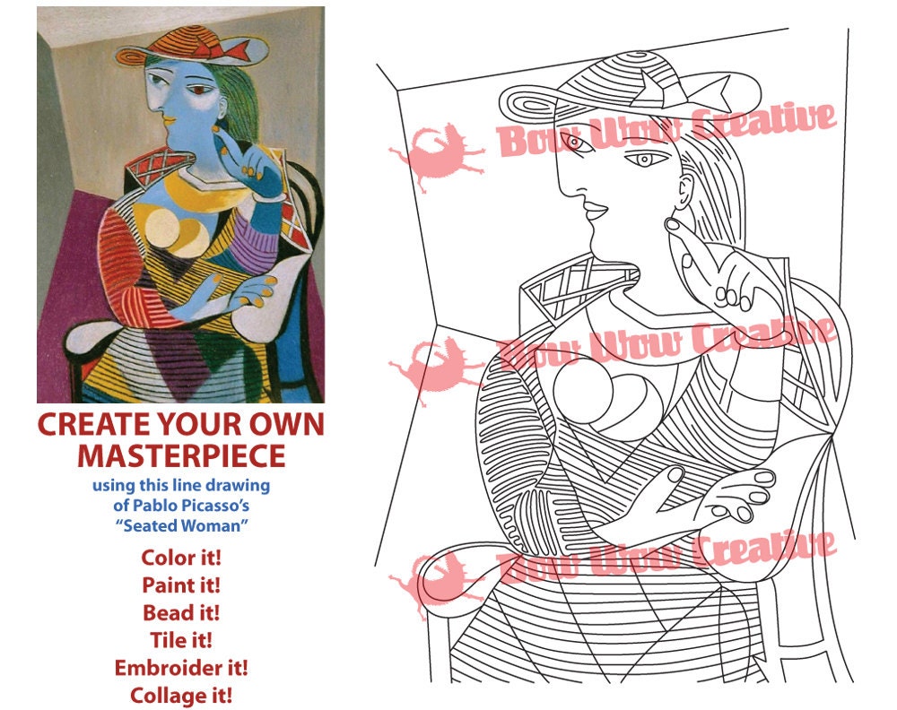 PICASSO Coloring Page Coloring Sheet Printable Coloring