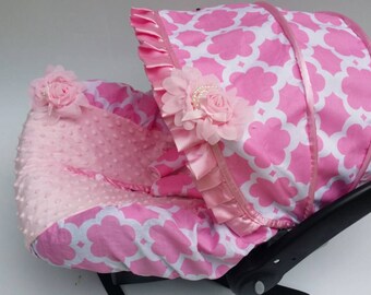 Baby Car Seat Cover Canopy, Infant Car Seat Cover Canopy, Floral Print, for Baby Girl Car Seat Cover, fit most Infant car seat