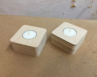 Rounded square candles made from reclaimed wood!