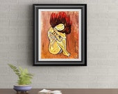 Fire Nymph Signed Art Print of Original Sold Painting By Rafi Perez