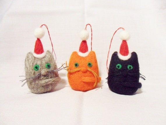 needle felted christmas decorations set of 3 christmas needle felted christmas decorations set of 3 christmas