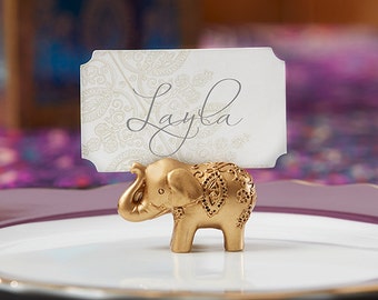 Gold Wedding Placecard Holders (Set of 12); Gold Wedding Favors; Elephant Wedding Decor
