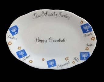 Personalized Judaica Chanukah Platter