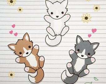 Chibi Wolf Stickers and Magnets