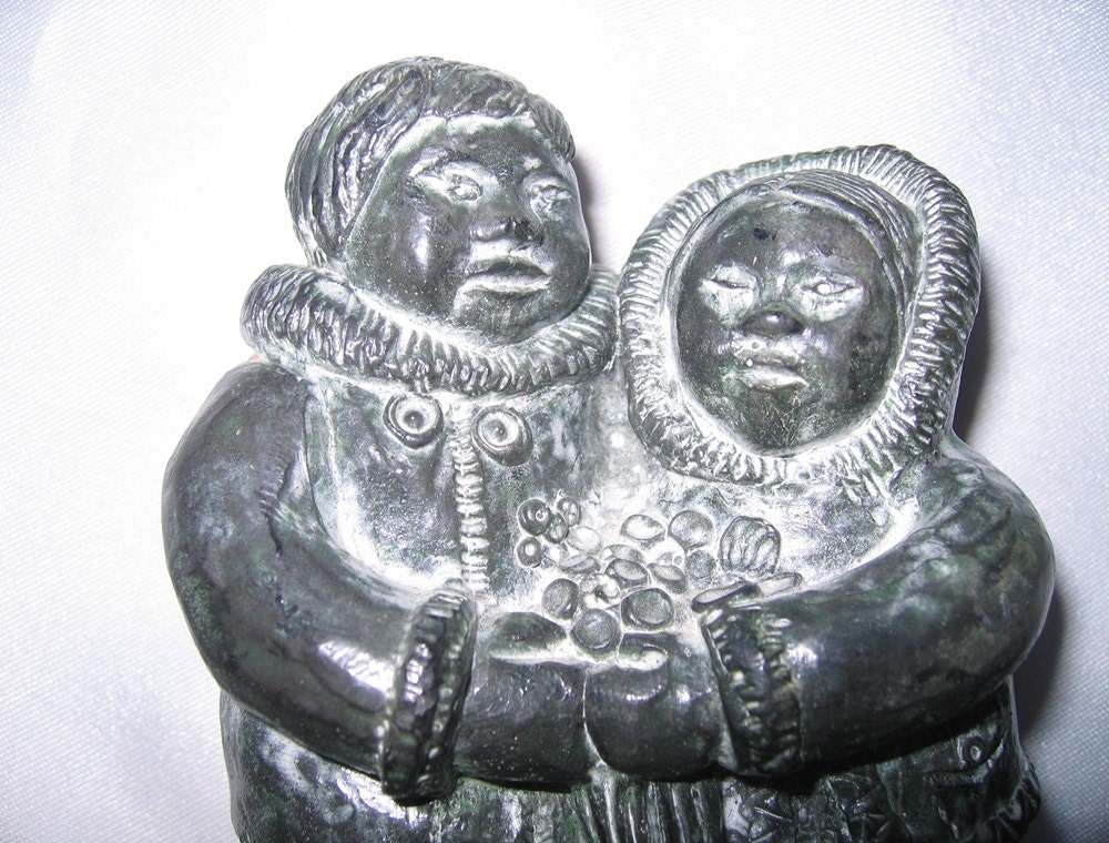 Eskimo Inuit Figurine Wolf Original Sculpture Handmade in