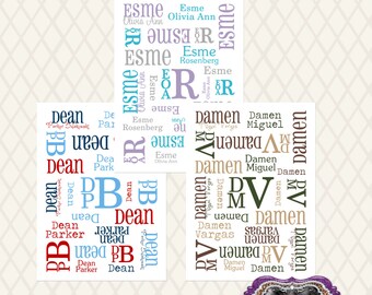 Personalized Baby Blanket Monogrammed with Stacked Initials Baby Gift perfect for Swaddle and Receiving Blanket Inspired by Subway Art
