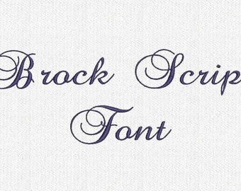 Brock Script Embroidery Font