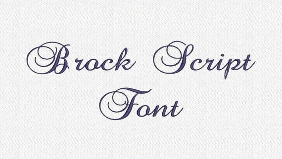 Brock Script Embroidery Font