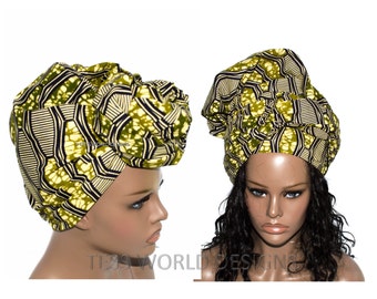 Teal Angelina Dashiki Fabric head wraps/ African Head tie/