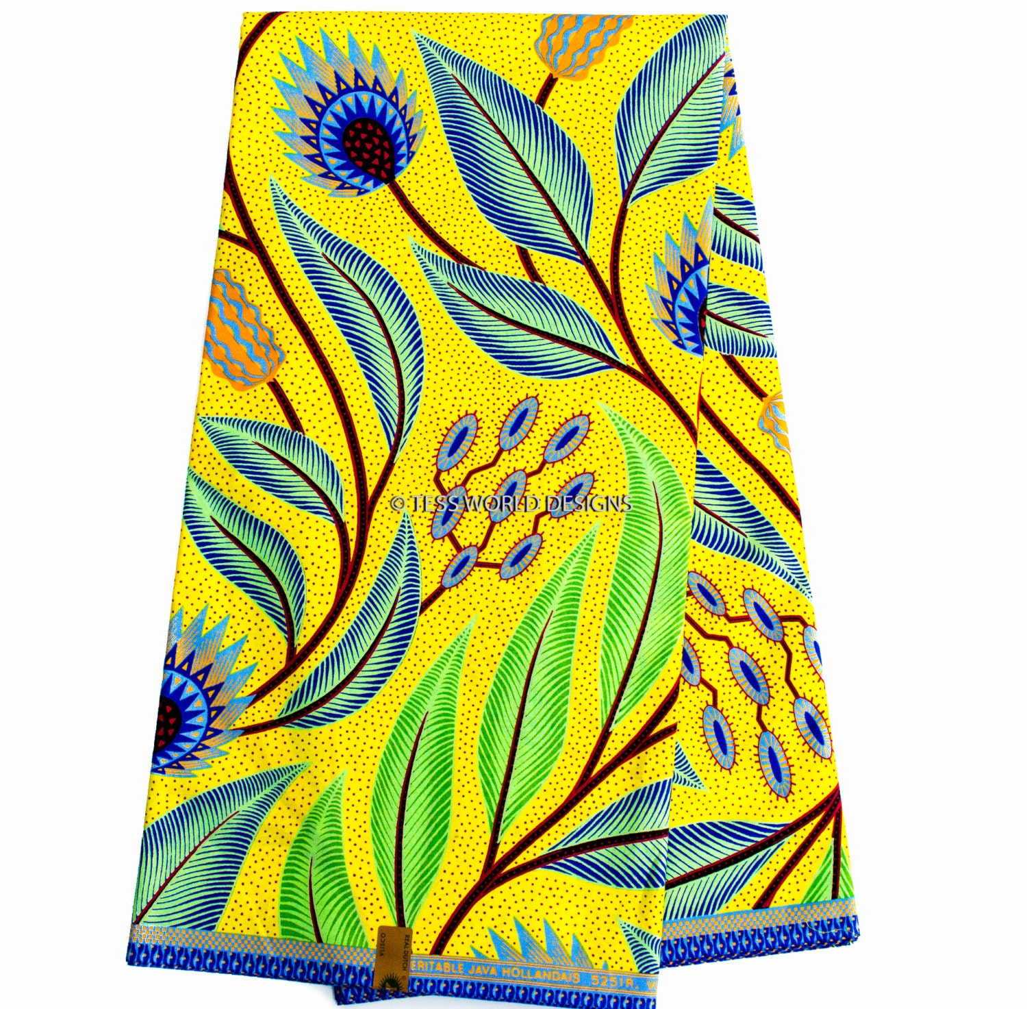 Authentic Yellow Vlisco Holland Java African Fabric / Not