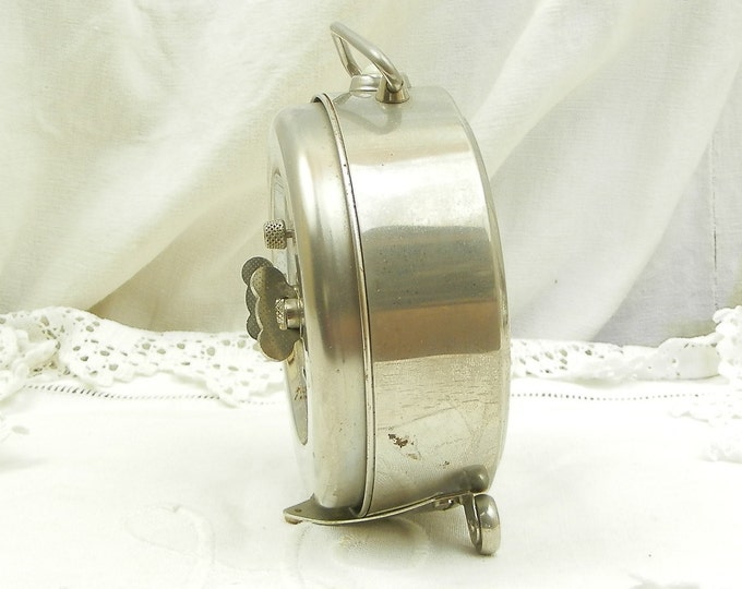 Working Vintage Mid Century Metal Jaz Mechanical Alarm Clock. / French Decor / Home Interior / Timepiece / Bedroom / Fleamarket / Retro