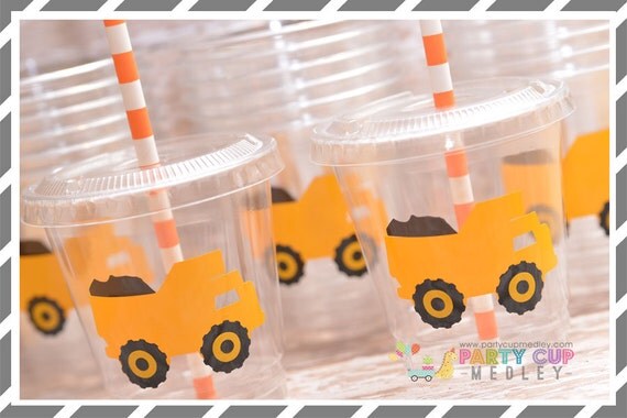 Construction Birthday Party, Set of 8 or 12 You Choose Party Cups, Favor Cups or Reusable Souvenir Cup Il_570xn