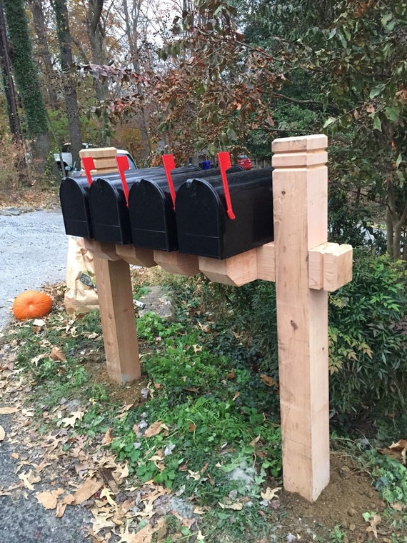 Items similar to 6x6 CEDAR QUAD Mailbox Post on Etsy