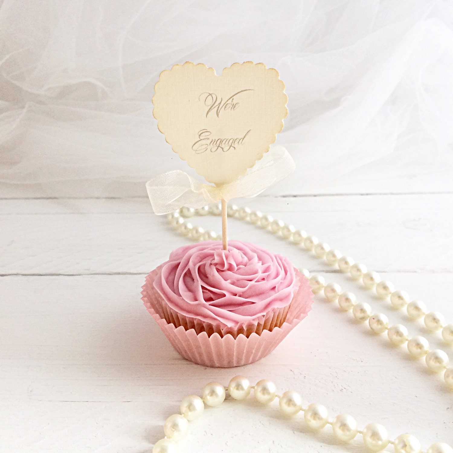 Engagement cupcake topper wedding cupcake picks