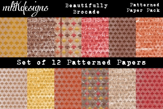 Beautifully Brocade Patterned Paper Pack