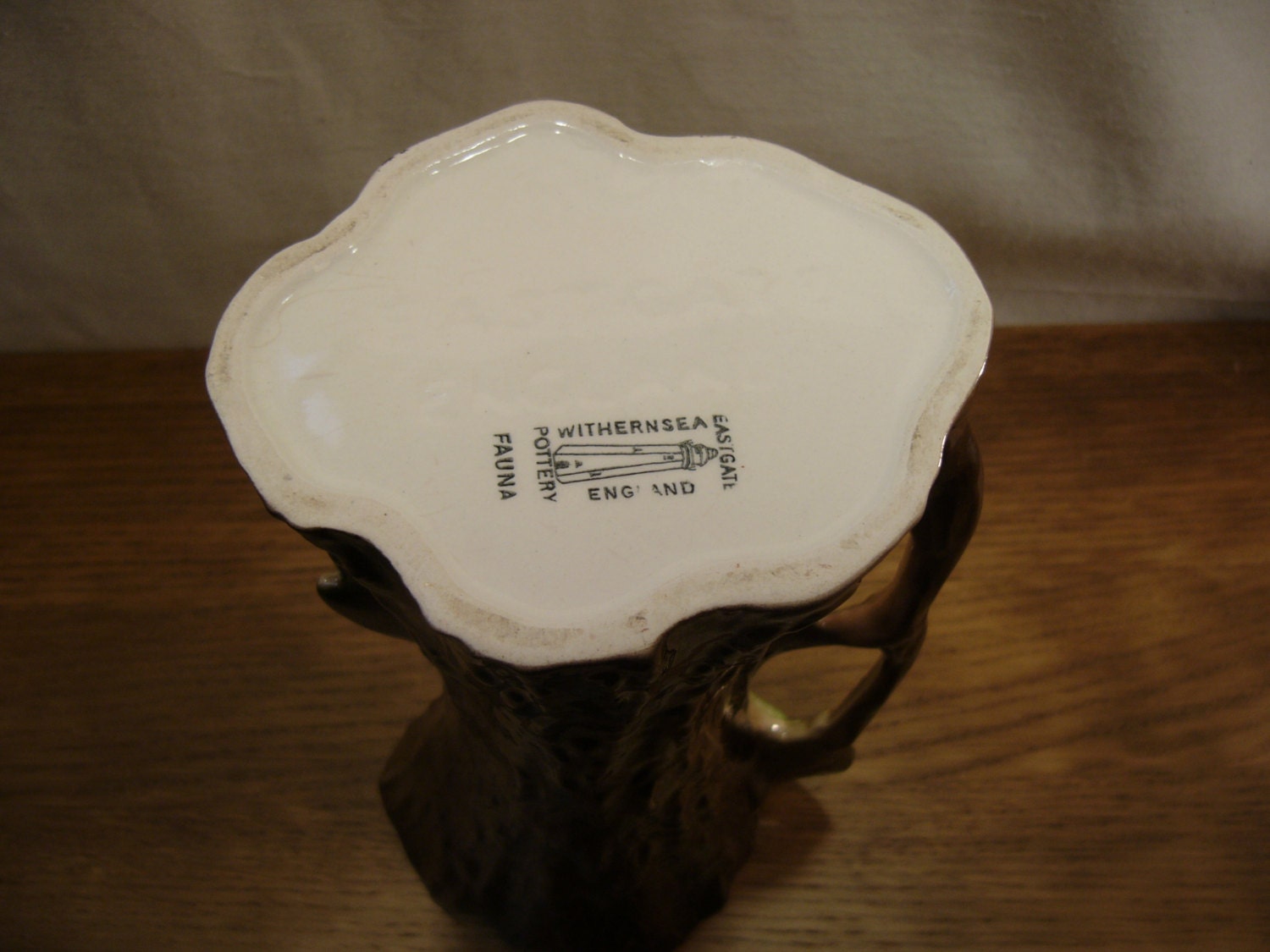 Vintage 1960s Withernsea Eastgate Pottery Fauna jug style vase