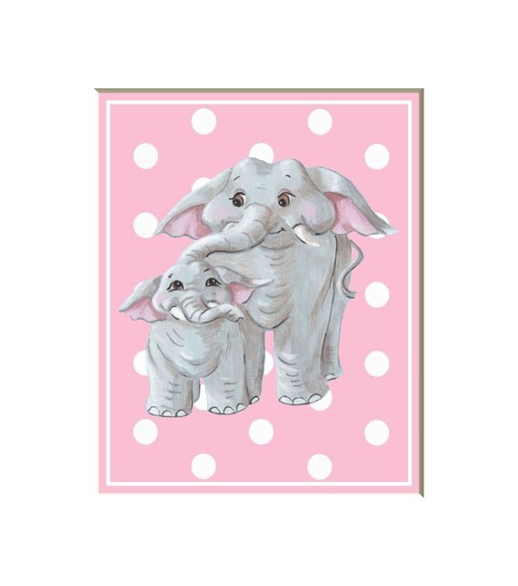 Elephant nursery art baby elephant art by HamiltonArtandDesign
