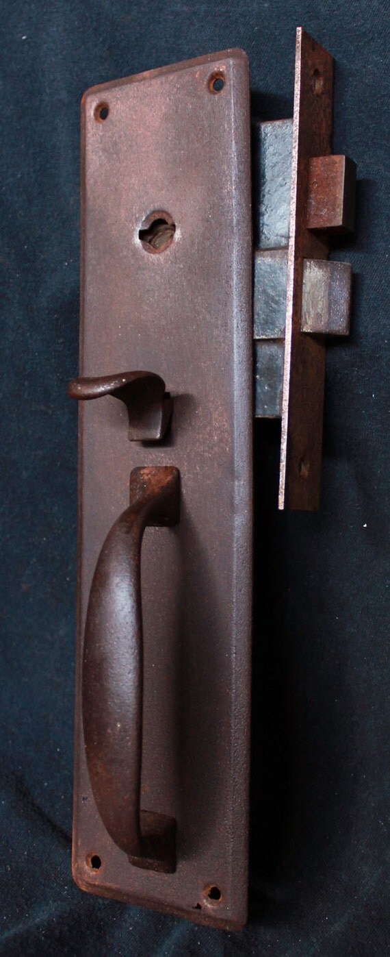 Antique Steel Deadbolt Store Exterior Entry Door Lockset Set