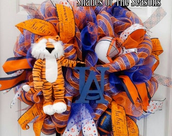 Auburn Wreath, Football Wreath, Aubie Wreath, College Wreath, Collegiate Wreath, Football Wreath