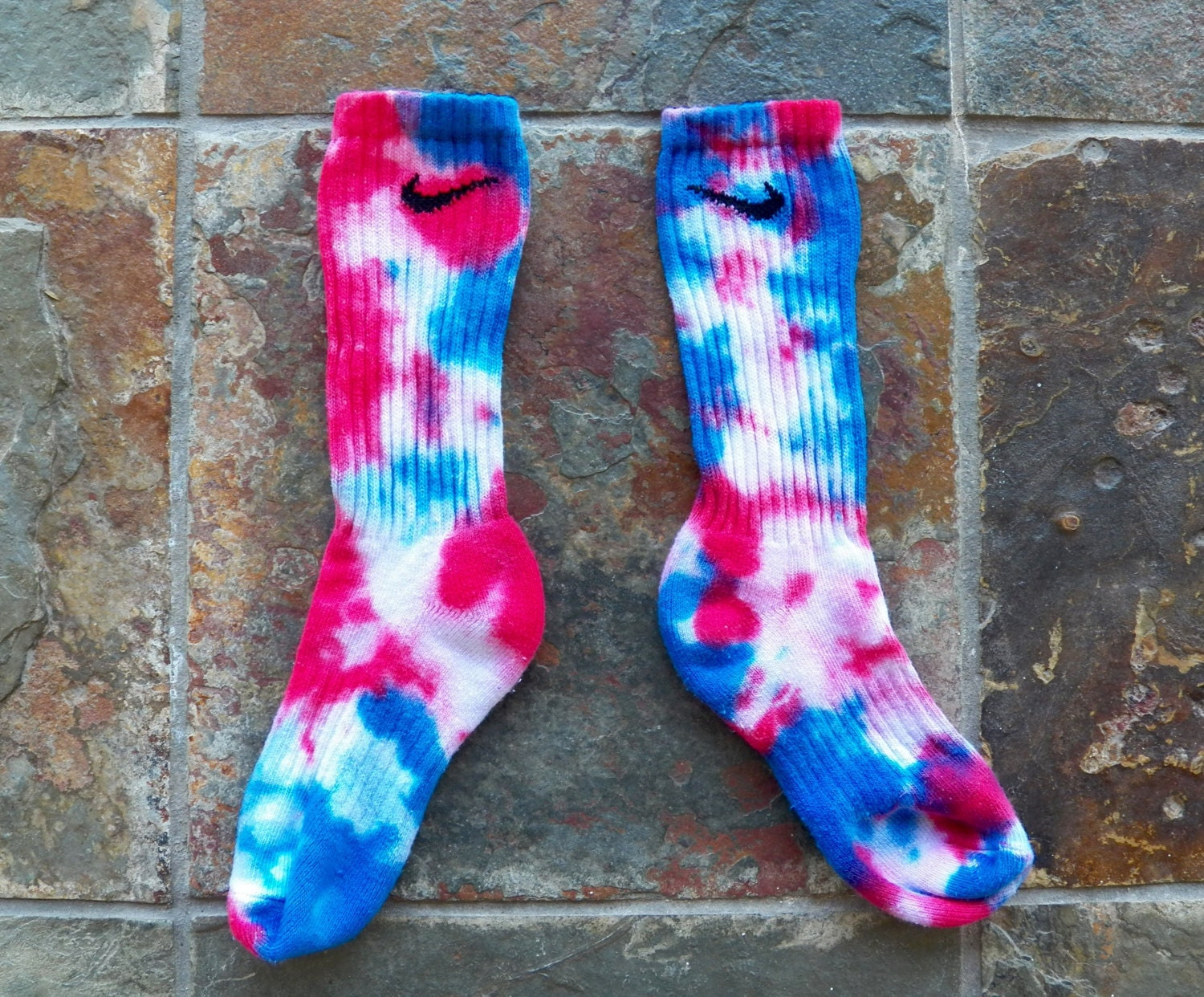 Red White and Blue Nike Tie Dye Socks athletic wear team