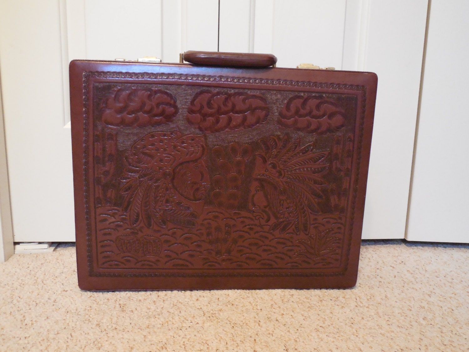 hand tooled briefcase