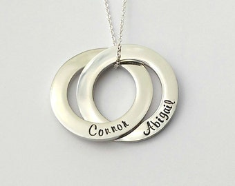 personalised necklace interlinked interlocking intertwined linked circles personalized russian wedding ring necklace name - Russian Wedding Ring personalised necklace interlinked interlocking intertwined linked circles personalized russian wedding ring necklace name - Russian Wedding Ring