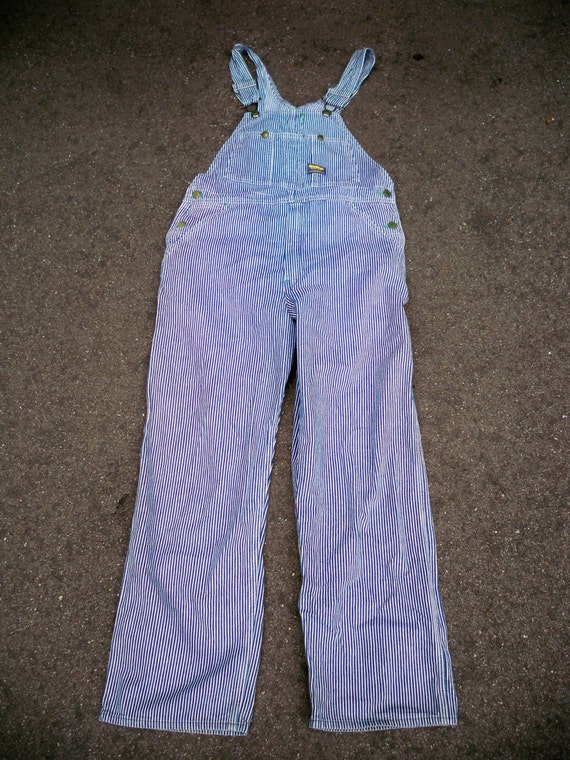 Vintage OshKosh Mens Overalls Vestbak Railroad Stripe Union Made USA (Discontinued) Size 32/30