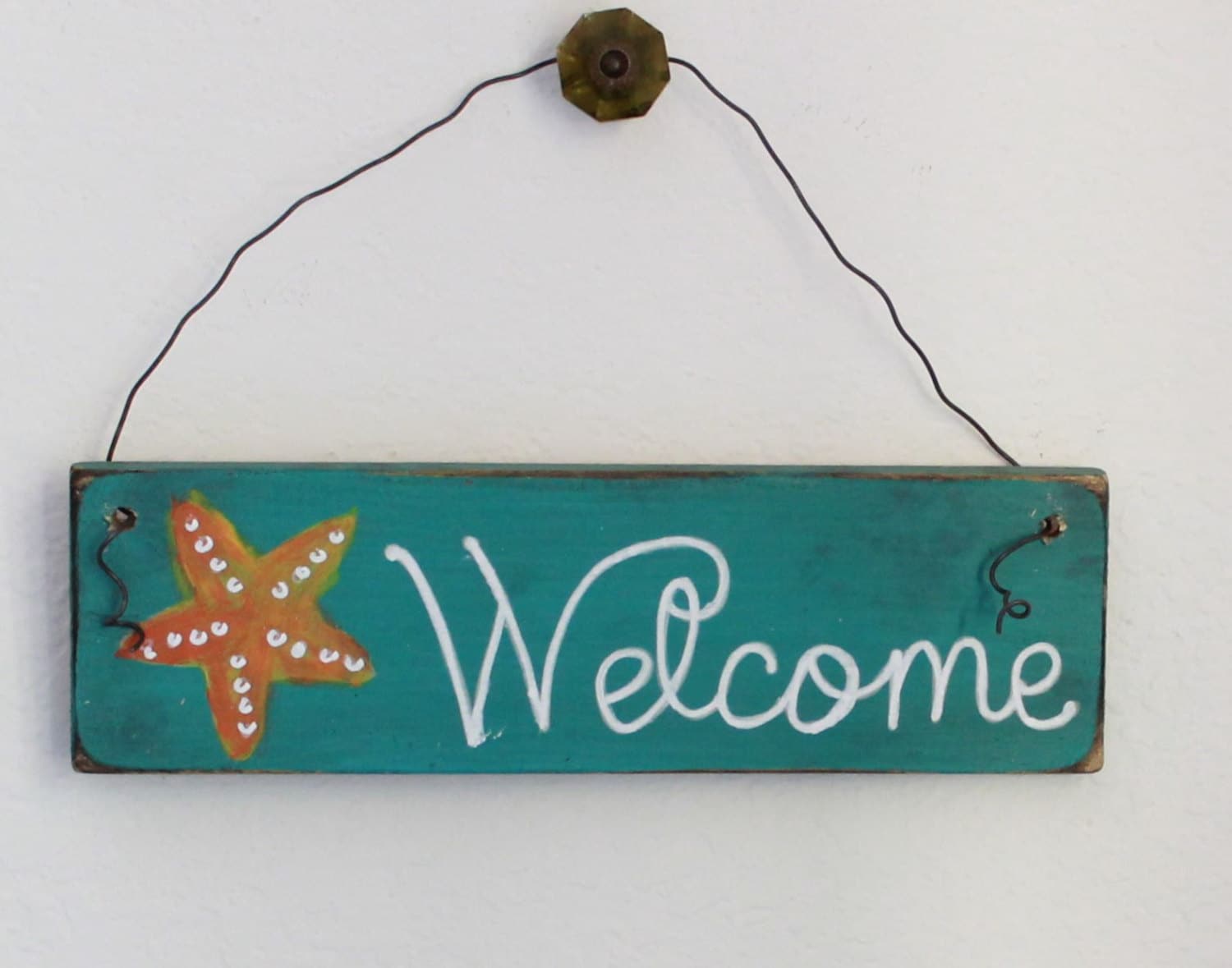 beach welcome sign starfish sign beach house decor beach