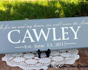 As For Me And My House Sign, Religious Art, Religious Wall Art, Religious Gifts, Custom Home Signs, Custom Wedding Wooden Sign, Wedding Gift