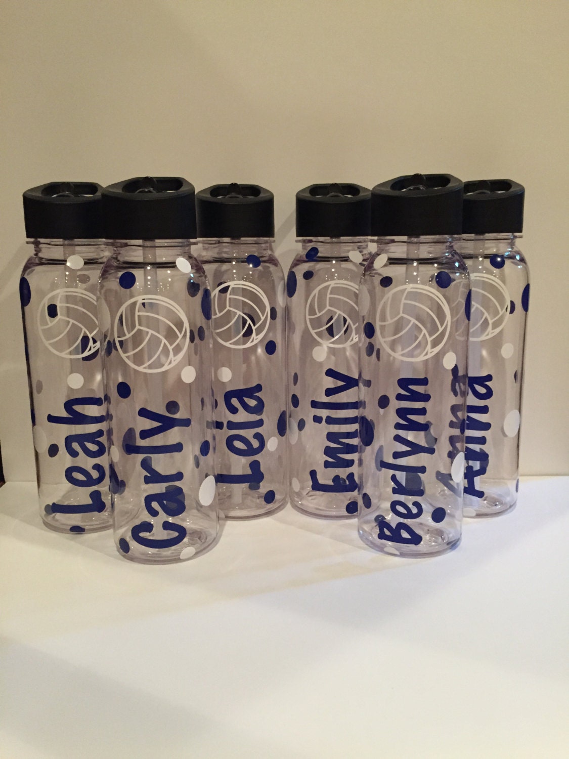 Personalized Volleyball Team Water Bottles vinyl decal BPA