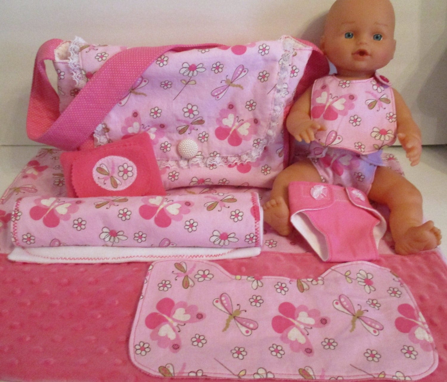 Baby Doll Diaper Bag and Accessories by KraftsbyAngandLiz on Etsy