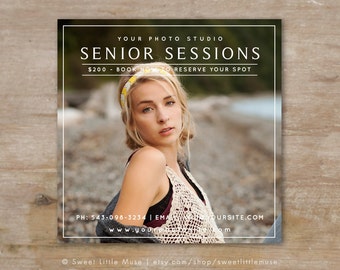 Senior Photography Marketing Template - 5x5 Senior Marketing Template - Senior Sessions Instagram template