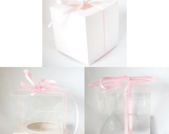 50 x Cupcake Boxes, Clear or White Single Cup Cake, FREE POSTAGE Australia Wide
