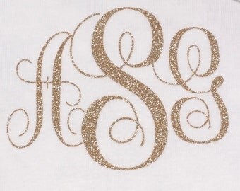 Monogrammed Iron On Letters, Glitter Iron on Letters, Glitter Iron On Monogram