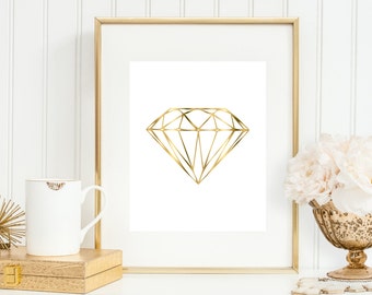 Jewel Tone II Geometric Diamond Art Print 5x7 8x10 11x14