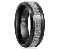 white carbon fiber tungsten wedding ring