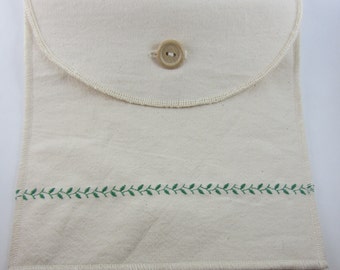 Sandwich Bag / Snack Bag in Reusable Organic Cotton ~ The Vine and Leaf