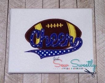 Cheerleading Football Applique Design - Embroidery Machine Pattern - Cheer