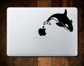 Killer Whale Decal, Swell Bottle Decal, Macbook Decal, Window Decal