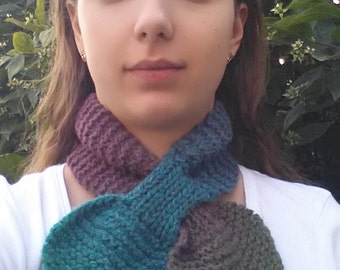 Multicolor 100% wool headband/neckwarmer