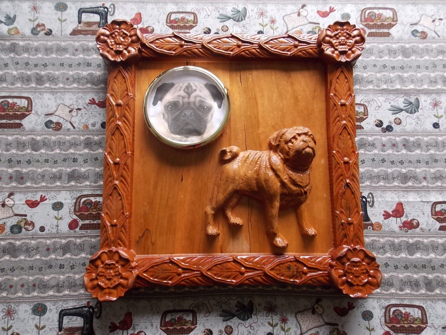 WOOD WALL ART Pet Memorial Unique Personalized Gift Pug