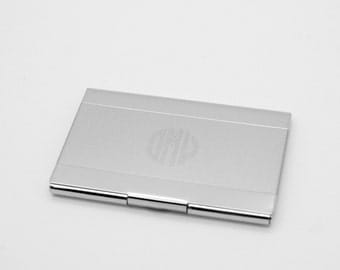 Personalized Business Card Case - Engraved Card holder with shiny surface Executive Gift