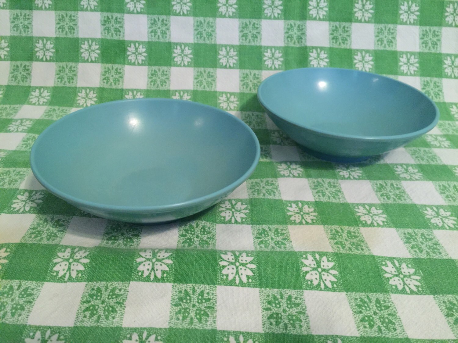 Vintage Melmac Melamine Plastic Bowls Turquoise Aqua Set of