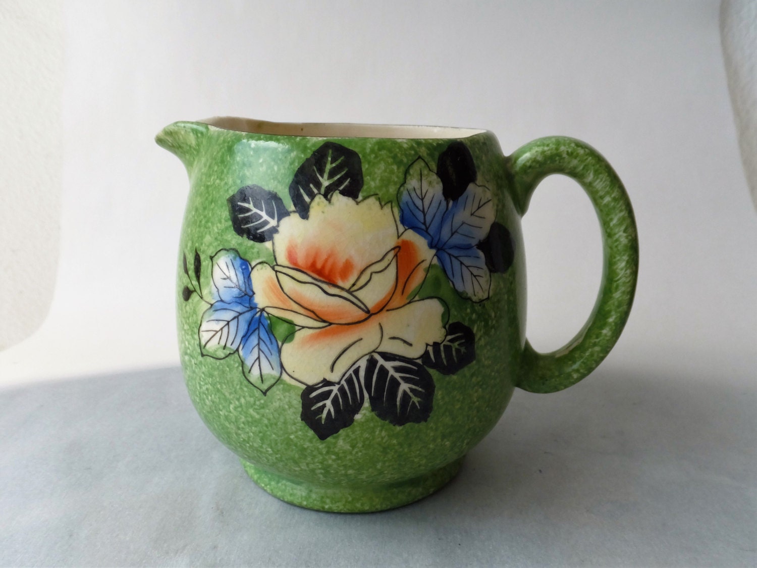 Royal Trico Nagoya Japan WWIIERA Hand Painted Green Salt