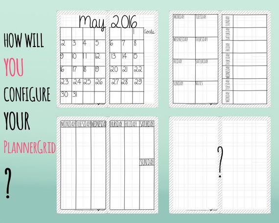 Letter Size Midori Printable Inserts PlannerGrid: unique